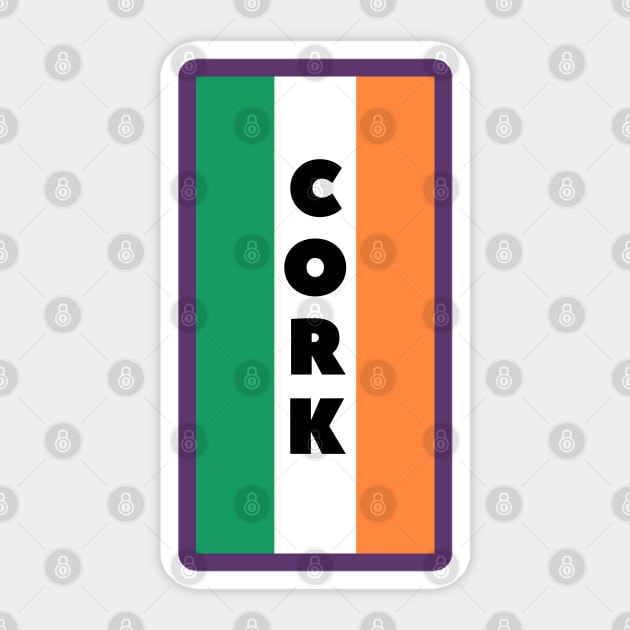 Cork City in Irish Flag Vertical Sticker by aybe7elf